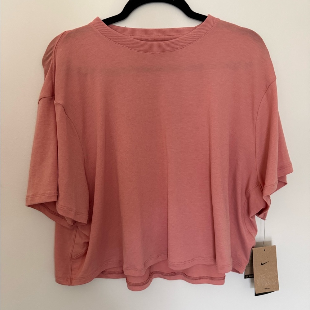 Nike Women's Soft Pink Short Sleeve Tee cropped